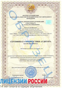 Образец сертификата соответствия аудитора №ST.RU.EXP.00006191-1 Шадринск Сертификат ISO 50001